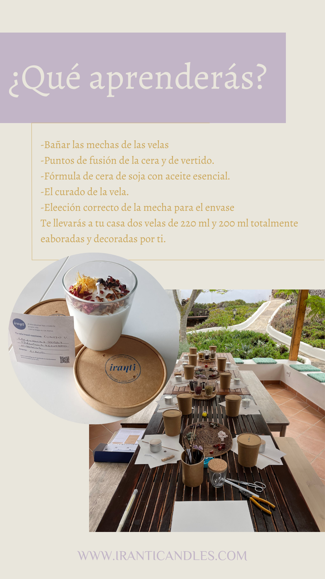 Taller de velas en Las Palmas de Gran Canaria