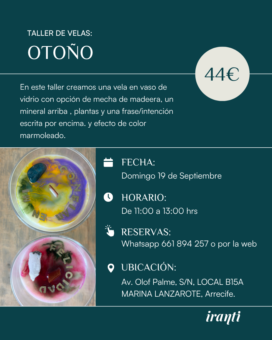 Taller de velas "Otoño" 19 de Septiembre