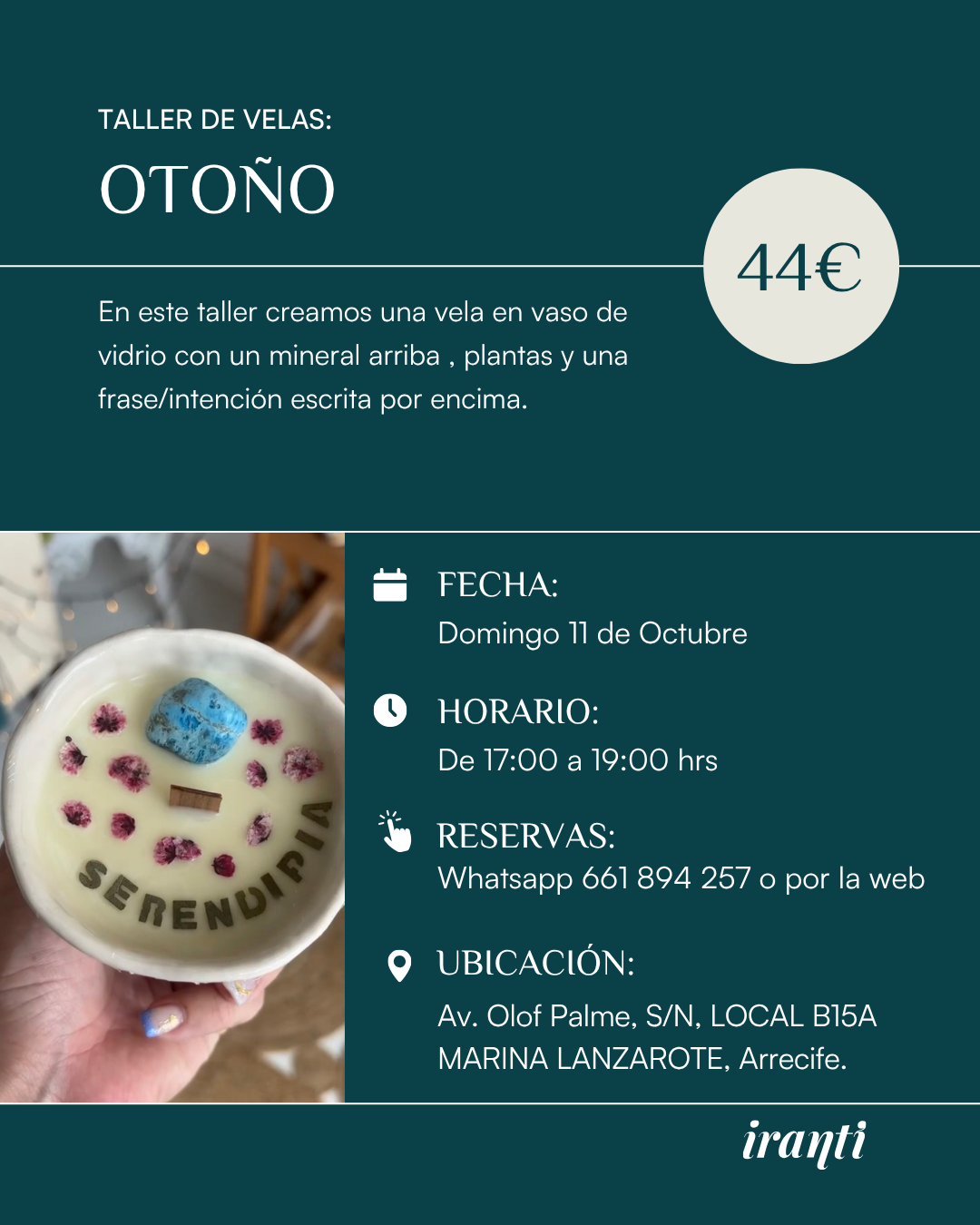 Taller de velas "Otoño" 11 de Octubre