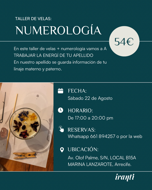 Taller de velas + Numerología 22 de Agosto