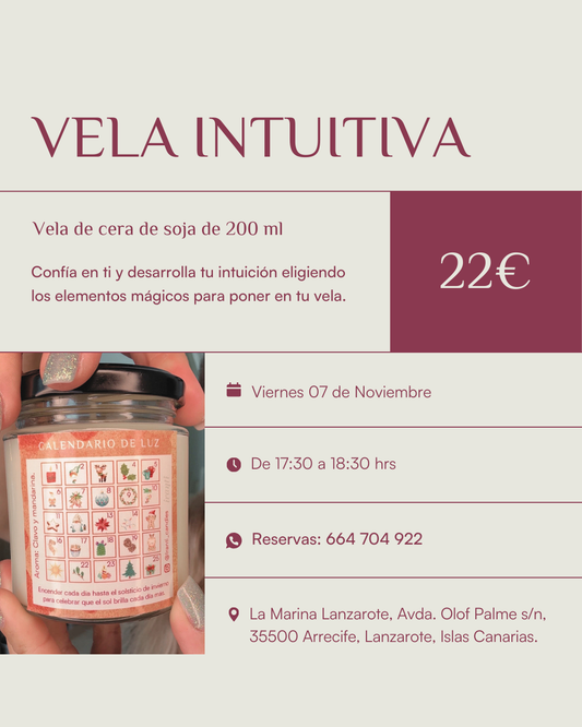 Taller de velas "Calendario de luz" 7 de Noviembre.