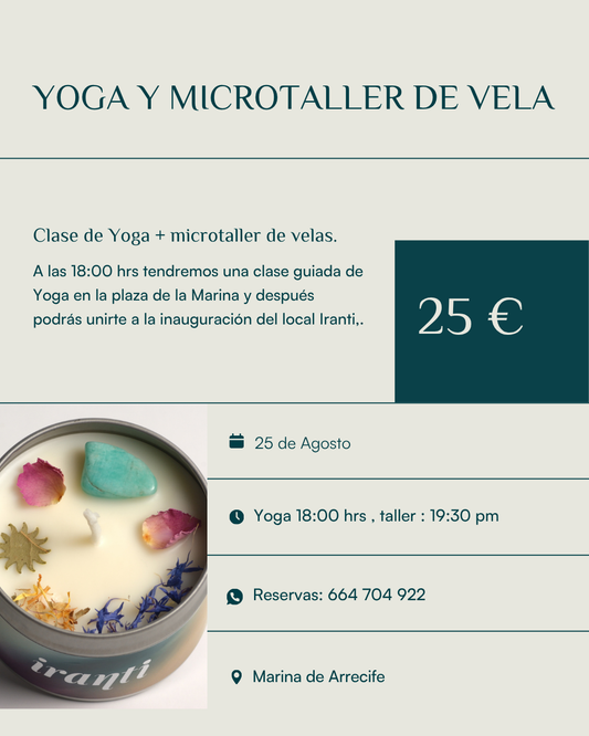 Yoga + Micro taller de velas Inauguración Iranti